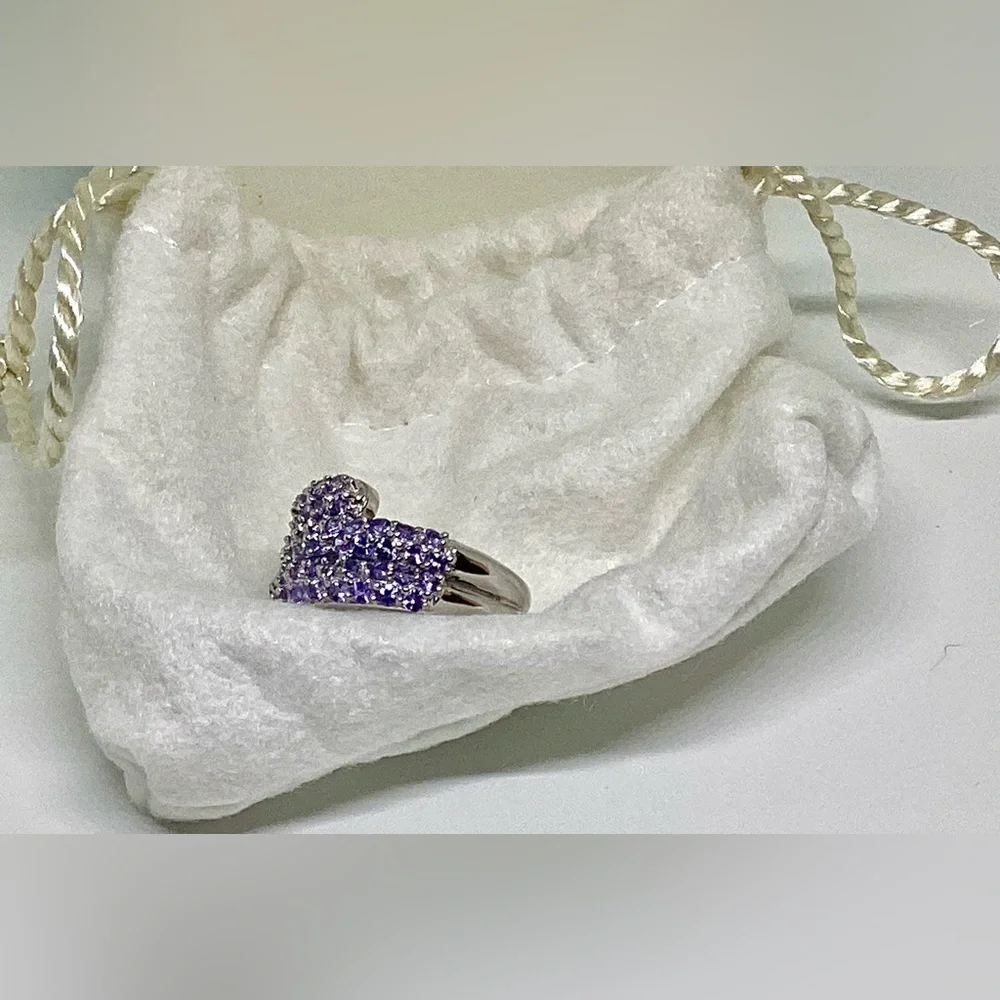 NWT! NIB! 2 ct Real Tanzanite 925 ByPass Ring Sterling Silver Sparkly